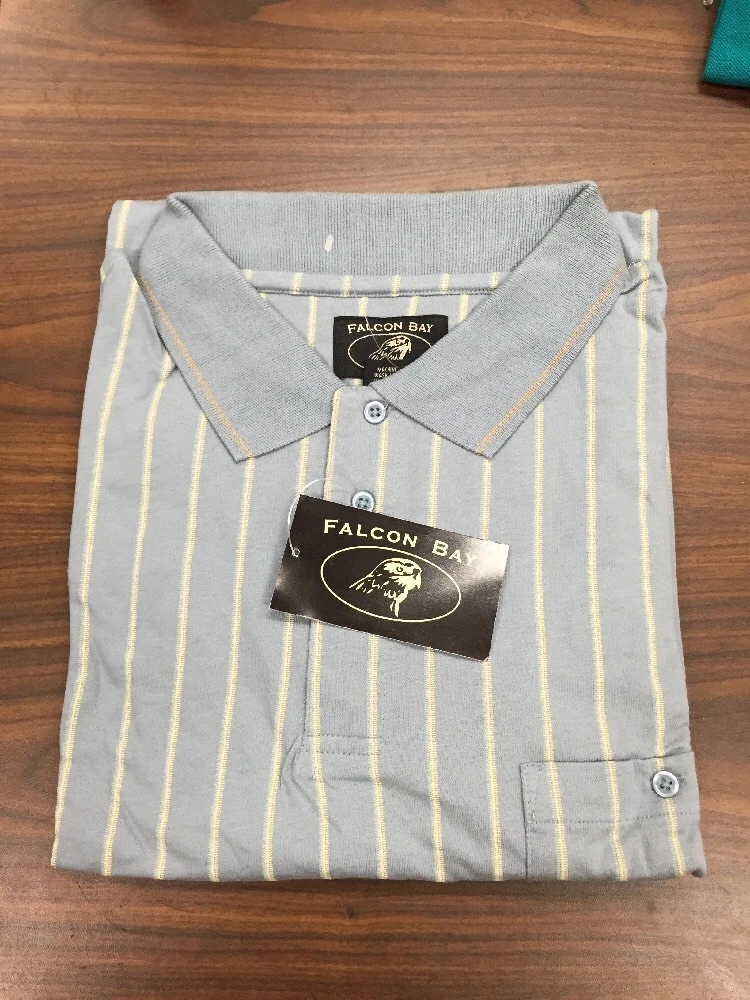 BIG Mens SIZE 5X New Size 5XL Polo Shirt BLUE STRIPE