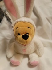 White Easter Bunny Pooh Japan Tag Disney retired NEW bean bag plush beanie mbbp