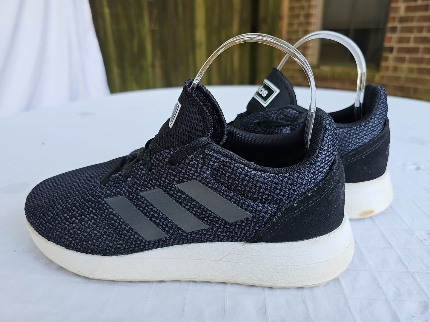SAOLA Adidas Galleggiante Ortholite Donna Grigio Scuro e Nero Tessuto Suola in Gomma