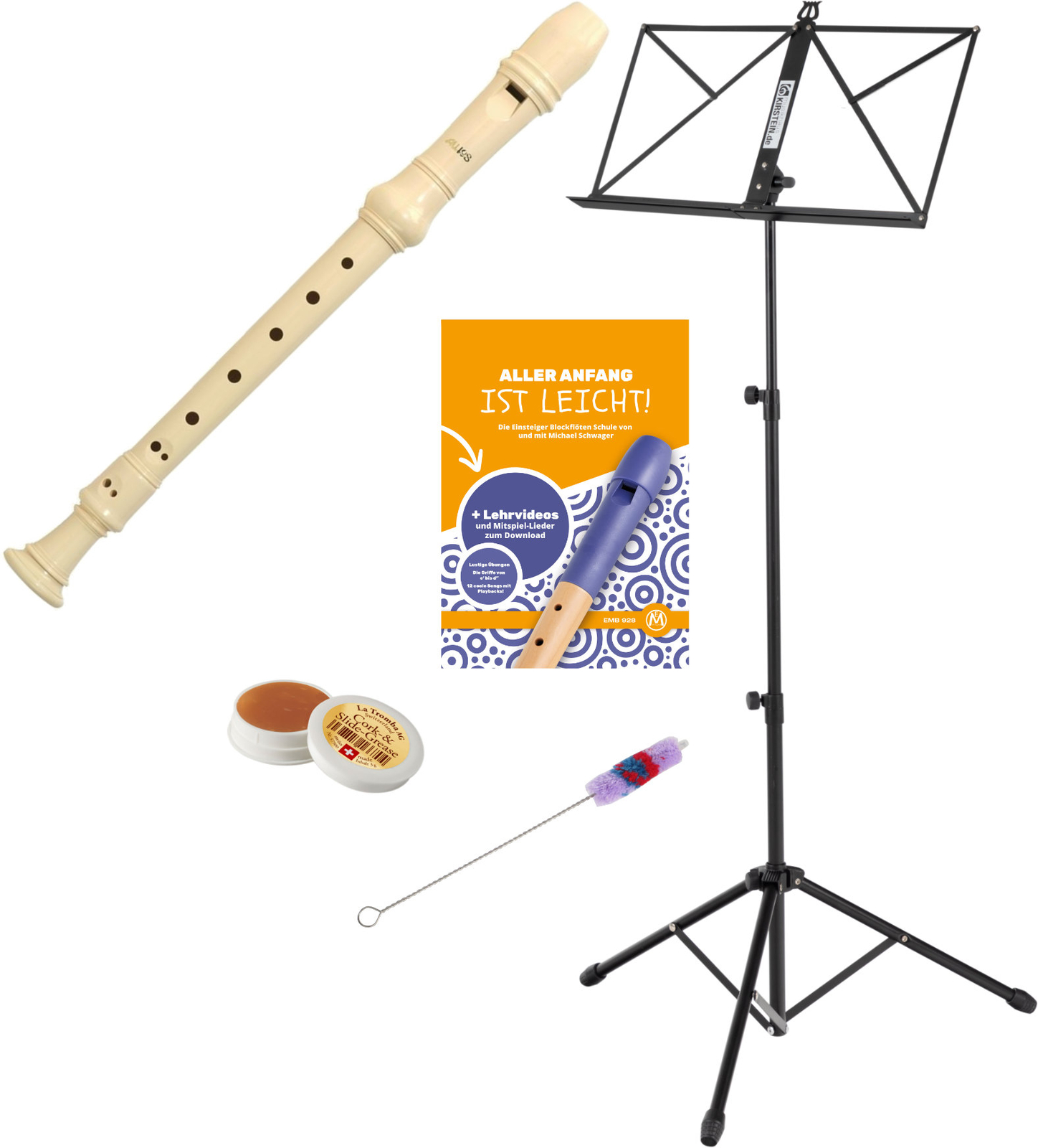 Aulos 303B Sopran Blockflte Элитный набор для стимуляции Барокко на Грифоне Zubehr 6990₽