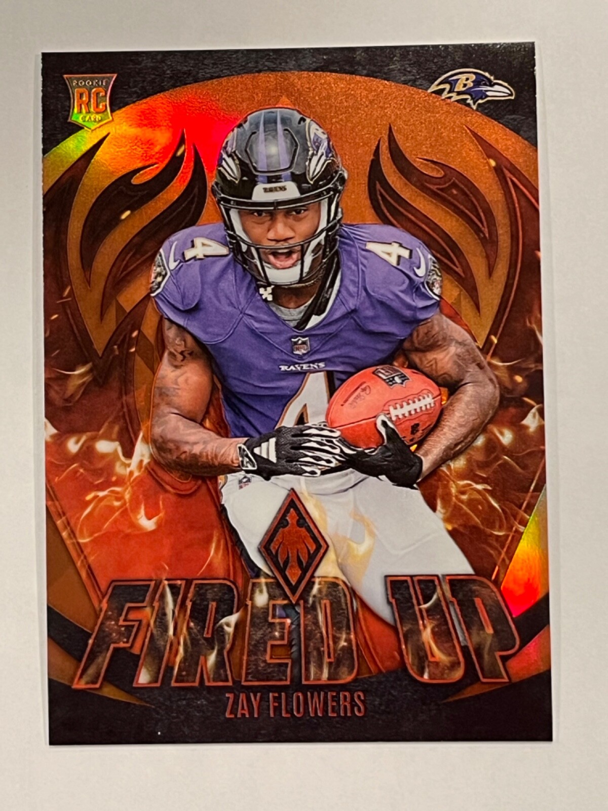 2023 Panini Phoenix Zay Flowers Rookie Fired Up Orange /75 (RC)