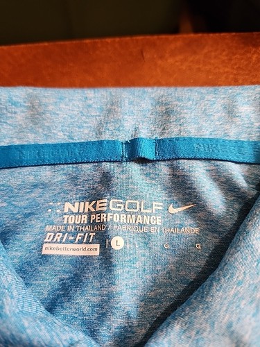 Nike Golf Tour Performance Men's LARGE S/S Blue Grand National Polo EUC. GB23 - Picture 6 of 9