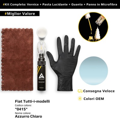 Touch Up Paint for Fiat All Models Kit 0415 Light Blue