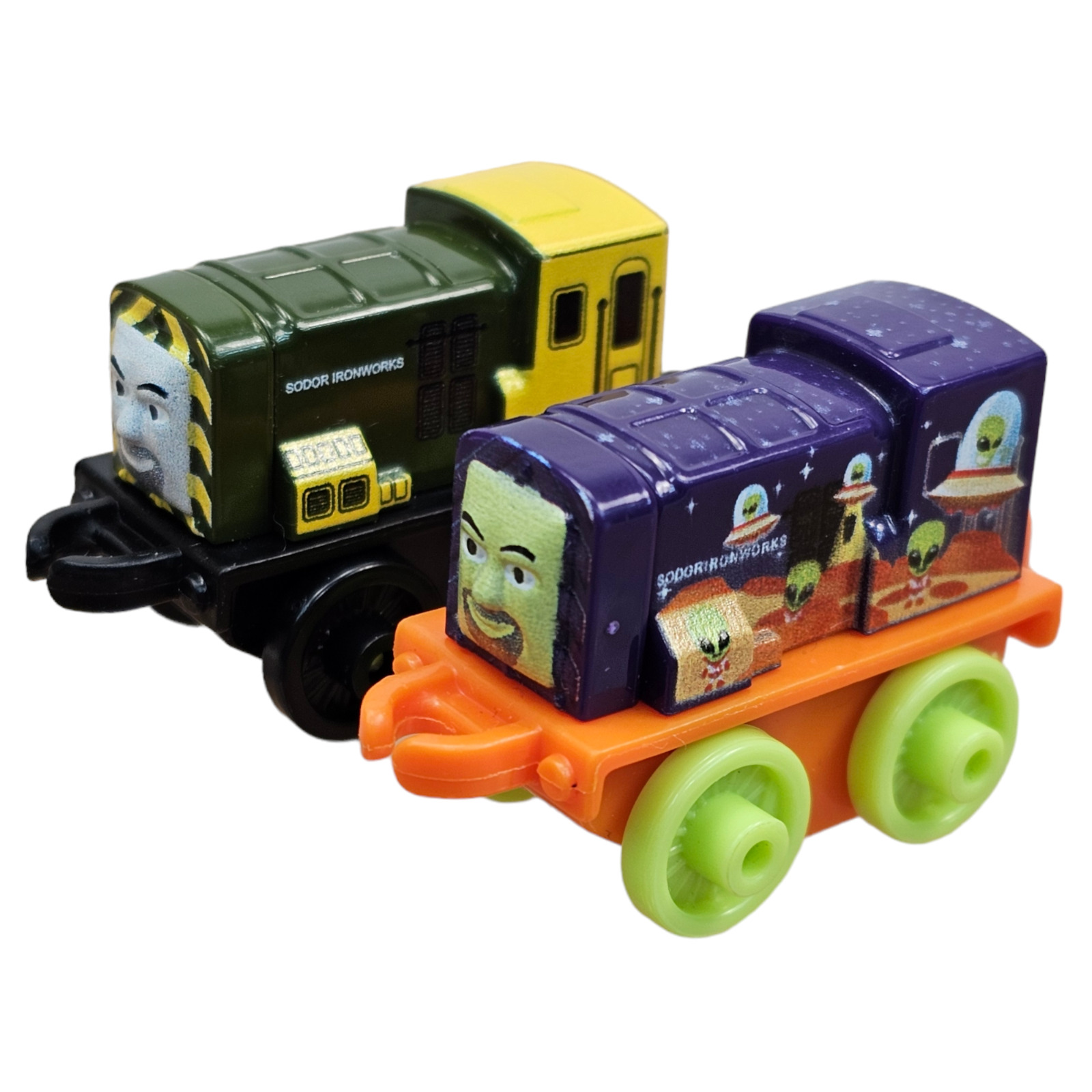 Thomas & Friends Minis Train Lot 2 Bert Ir-Bert Space Aliens Classic Green 2014