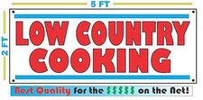 LOW COUNTRY COOKING BANNER Sign NEW XL Larger Size Best Quality for the    -