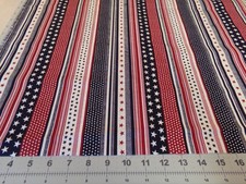 1 YD X 44" VINTAGE FABRIC PATRIOTIC STARS  STRIPES COTTON NEW 1171