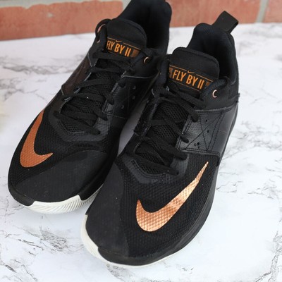 Nike Fly By II Sneakers Black Bronze Accent Lace Up Size 8 Men's