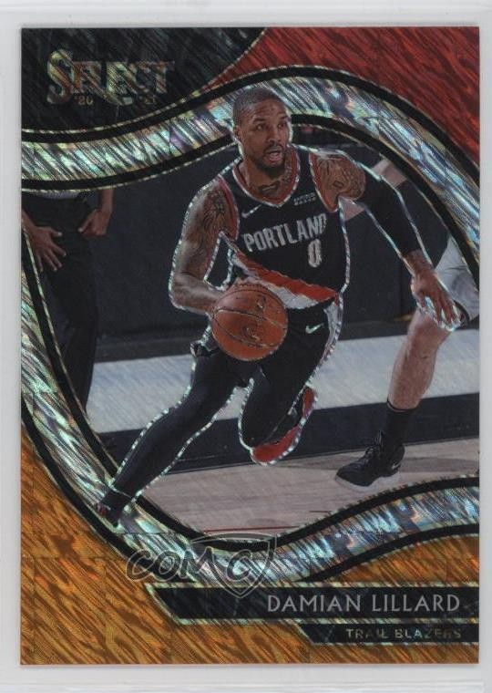 2020 Panini Select Courtside Red White Orange Shimmer Prizm Damian Lillard #248