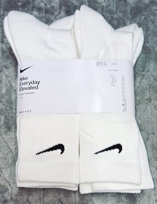 Nike Everyday Elevated Dri-Fit Cotton Cusioned Crew W/6pk Lg M 9.5-12 W 11-13.5