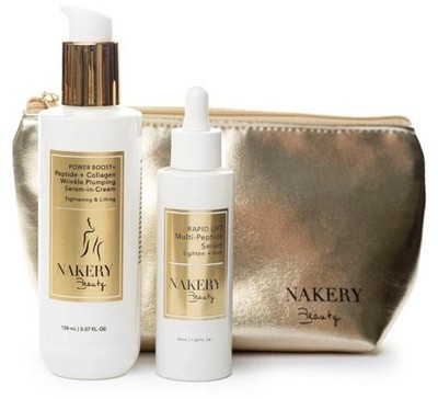 Nakery Peptide & Collagen Face Lift 3-Piece Set incl. Pouch New & Sealed