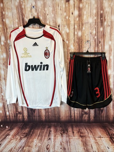Adidas Maldini #3 Langarm Trikot mit passenden Shorts Herren US Größe Medium "