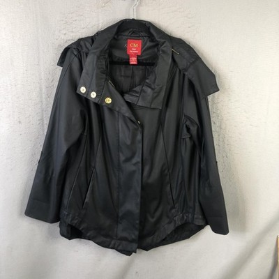 Ciao Milano Coat Women L Black Softshell Hooded Rock Punk Preppy Dark Whimsigoth