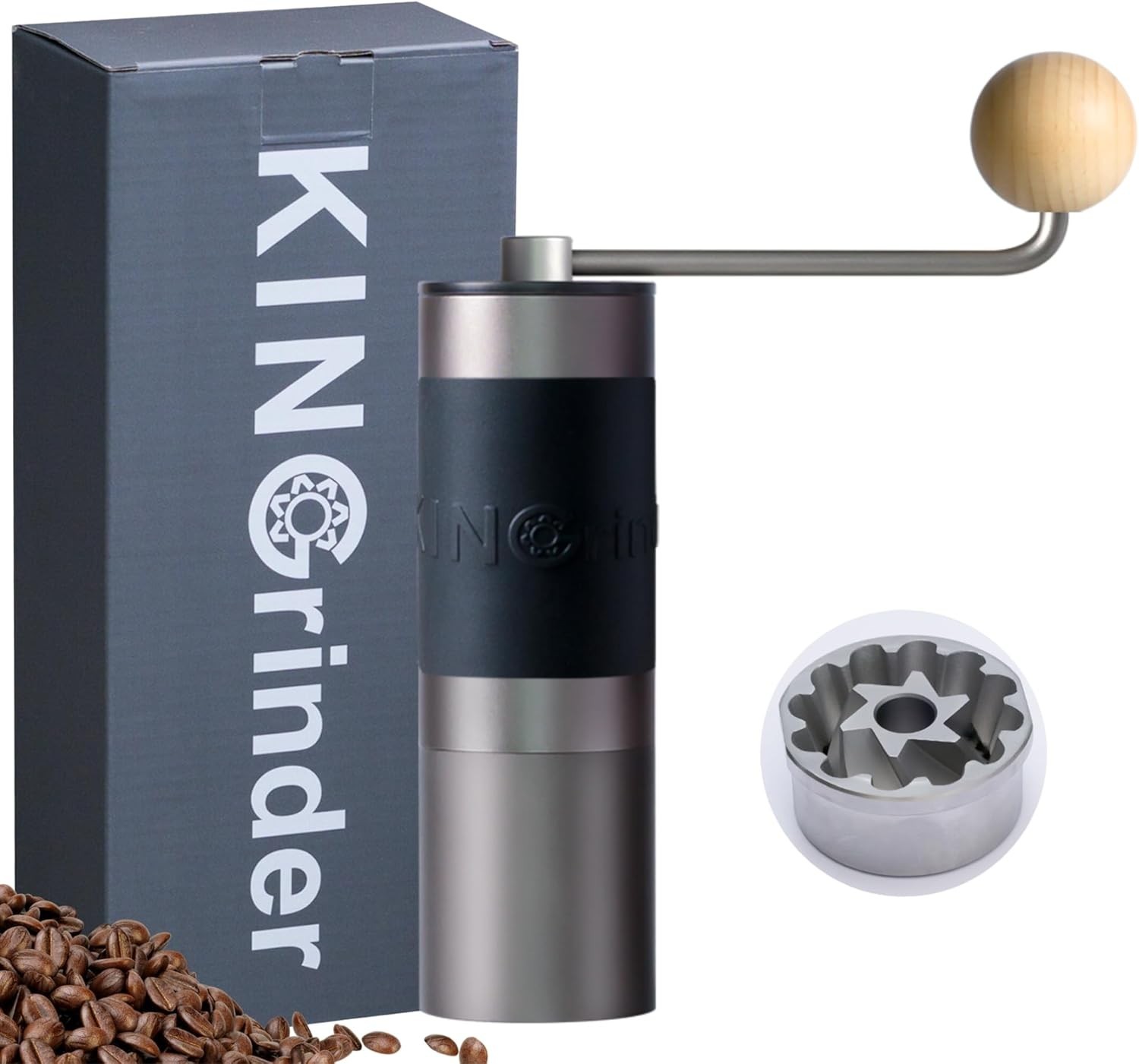 K2 Manual Hand Coffee Grinder with Straight Handle for Frenc