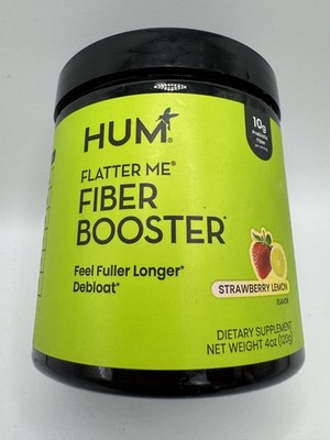 HUM Flatter Me Prebiotic Fiber Powder Strawberry Lemon 4 oz Exp 11/2027