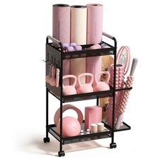 3-Tier Gym Storage Rack for Home Gym&ndash;Multi-Functional Weight Rack, Dumbbell R...