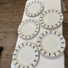 Sakura Magic of Santa set of 5 Dinner Plates Christmas Tree Rim 10 7/8" Mumm