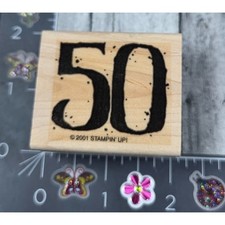 Stampin' Up 50 Fifty Number Party Birthday Anniversary 2001 Rubber Stamp Q117