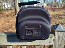 New Era BLACK Cap Hat Carrying Carrier Case Handle Fits 2 Hats Travel Zipper