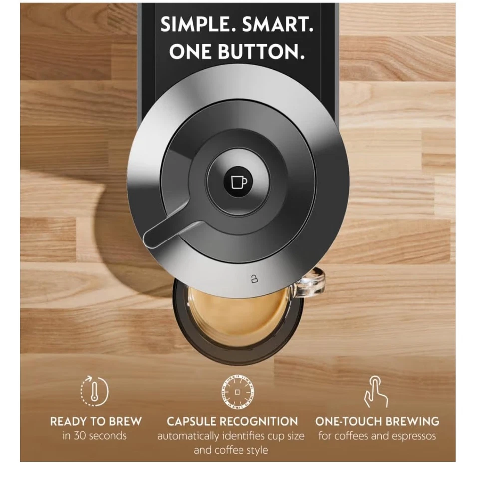 NEW Nespresso Vertuo Next Deluxe Coffee and Espresso Machine De'Longhi, Chrome - Image 2 of 4