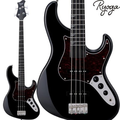 Ryoga VAL-BASS Black Electric Bass Jazz Bass Type Baked