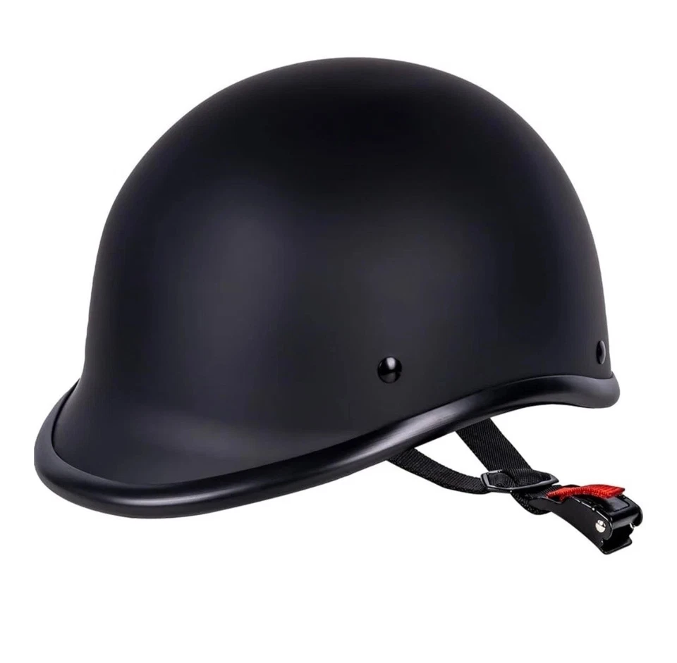 Casco de motocicleta negro mate con media carcasa aprobado por el DOT | Ligero y cómodo Foto 3 de 4