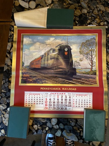 Pennsylvania Railroad Kalender 1936. Komplette Kalenderblätter. In sehr gutem Zustand.