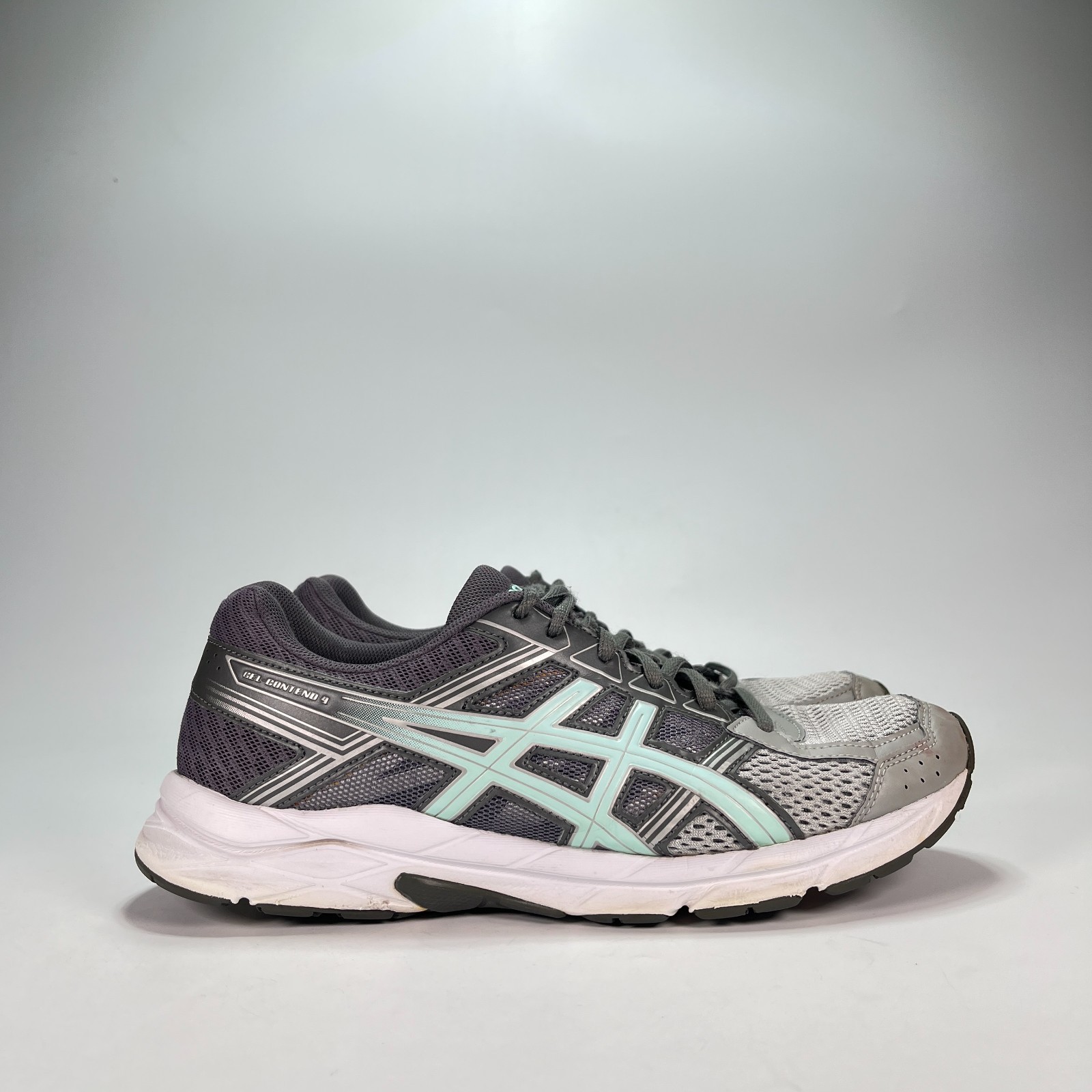 Asics Gel-Contend 4 Dark Gray Teal Athletic Running Shoes T765N Women’s Size 9.5