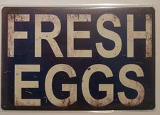 Chicken Tin Sign Fresh Eggs 8x12 Vintage Style Humor New Rooster Hen
