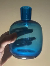 Blenko Joel Myers Blown Bud Vase In Turquoise 1960s #6424 - West Virginia