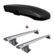 Dachbox Thule Vector L + Dachträger für Jeep Grand Cherokee WK Relingträger top