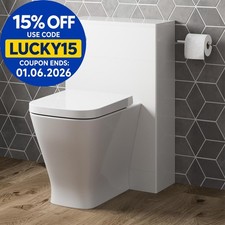 500mm Bathroom Toilet Soft Close Seat Back To Wall Cistern Furniture Unit White
