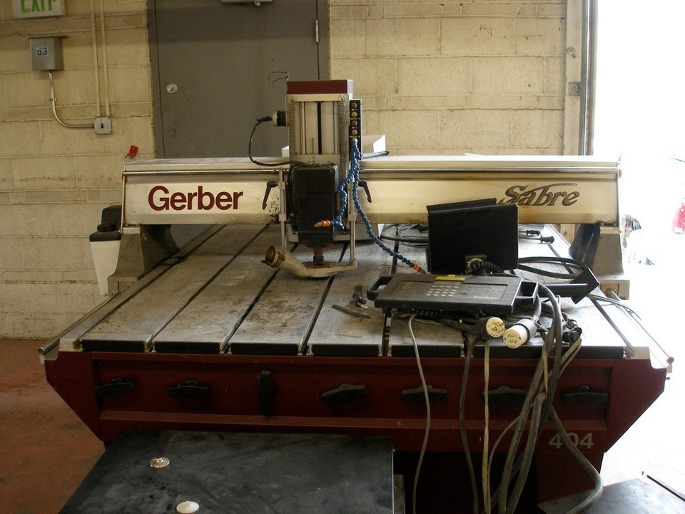 Gerber Sabre 404 CNC Flatbed Router w/ electrical control boxes and ...