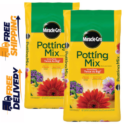 SET 2 Miracle-Gro 50 Quart(s) All-purpose Potting soil mix 20%OFF