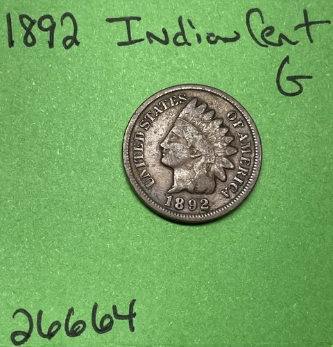 1892 Indian Head Cent / Penny 1c GD Good