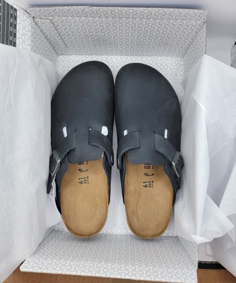 Birkenstock Boston Bs Waxy Oiled Leather Black Color Narrow | eBay