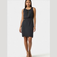Eliza J Black Sleeveless Dress Woman's 4P Knee Length Gold Exposed Zipper