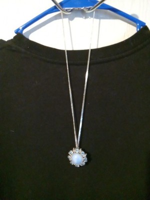 Sterling Silver 925 Italy,  18'' Chain With A 1974 Avon Moon Magic Pendant.
