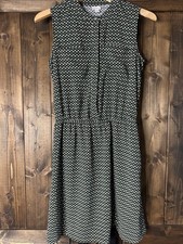 Merona Womens Sleeveless Dress Black White and Gray Circle Print Sz Small