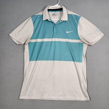 Nike Golf Polo Shirt Men's Large Multicolor Polyester Modern Fit Dri-Fit Snap Up