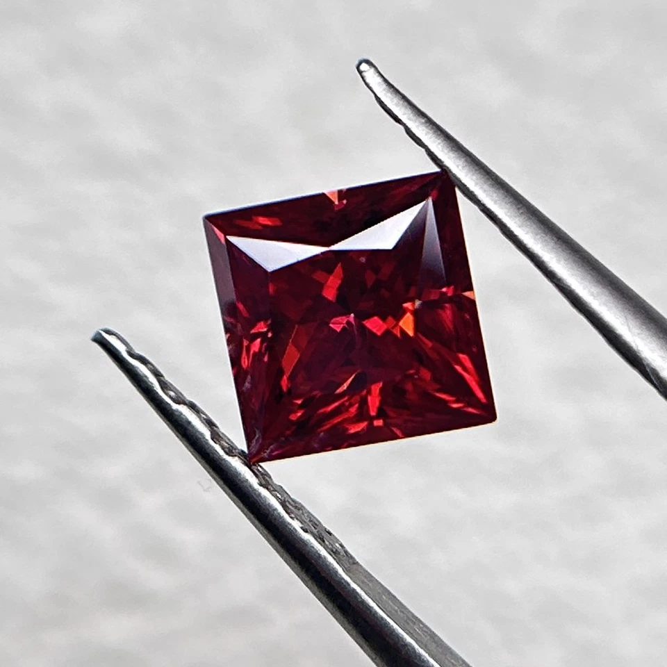 1PCS 5x5mm-12x12mm Princess Cut Garnet Fancy Color Loose Moissanite Stone - Image 4 of 4