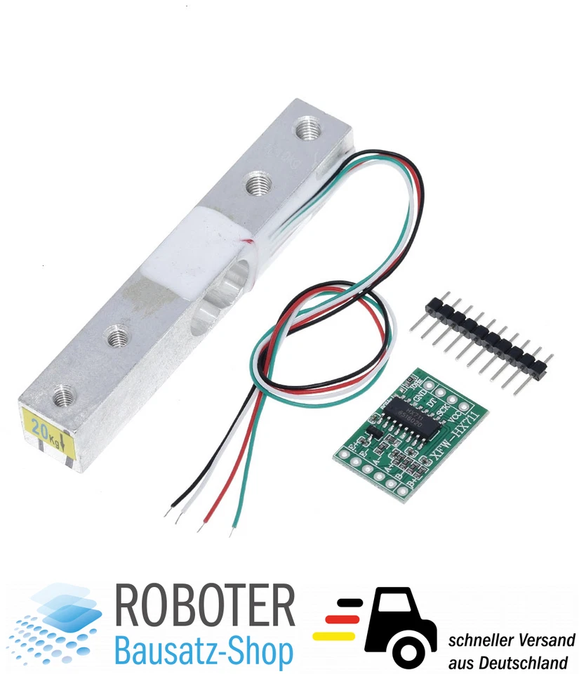 HX711 Gewichtssensor mit elektronischer Wägezelle 20kg - Bild 1 von 1