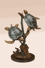 Home Sea Turtle Duet with Seagrass Figurine