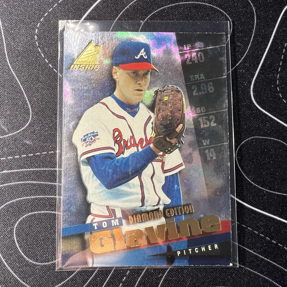 Tom Glavine 1997 Edición Diamante + Lote Edición Club Pinnacle Atlanta Braves Salón de la fama Foto 3 de 4