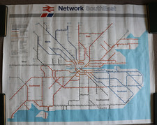British Rail Network South East Route Map, 1986/7 GIANT SIZE 40"x50" Original #1