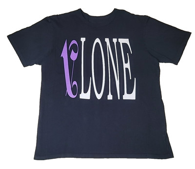 Vlone x Palm Angles Purple Black White T-Shirt Streetwear USA Cotton Men Size XL