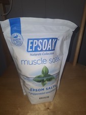 Epsoak Epsom Salt 2 lbs Muscle Soak Bath Salts Peppermint Essential Oil Pb6
