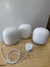 Google Nest WiFi Pro 6E Wi-Fi Router 3 Pack Snow with 1x Power Adapter Bundle