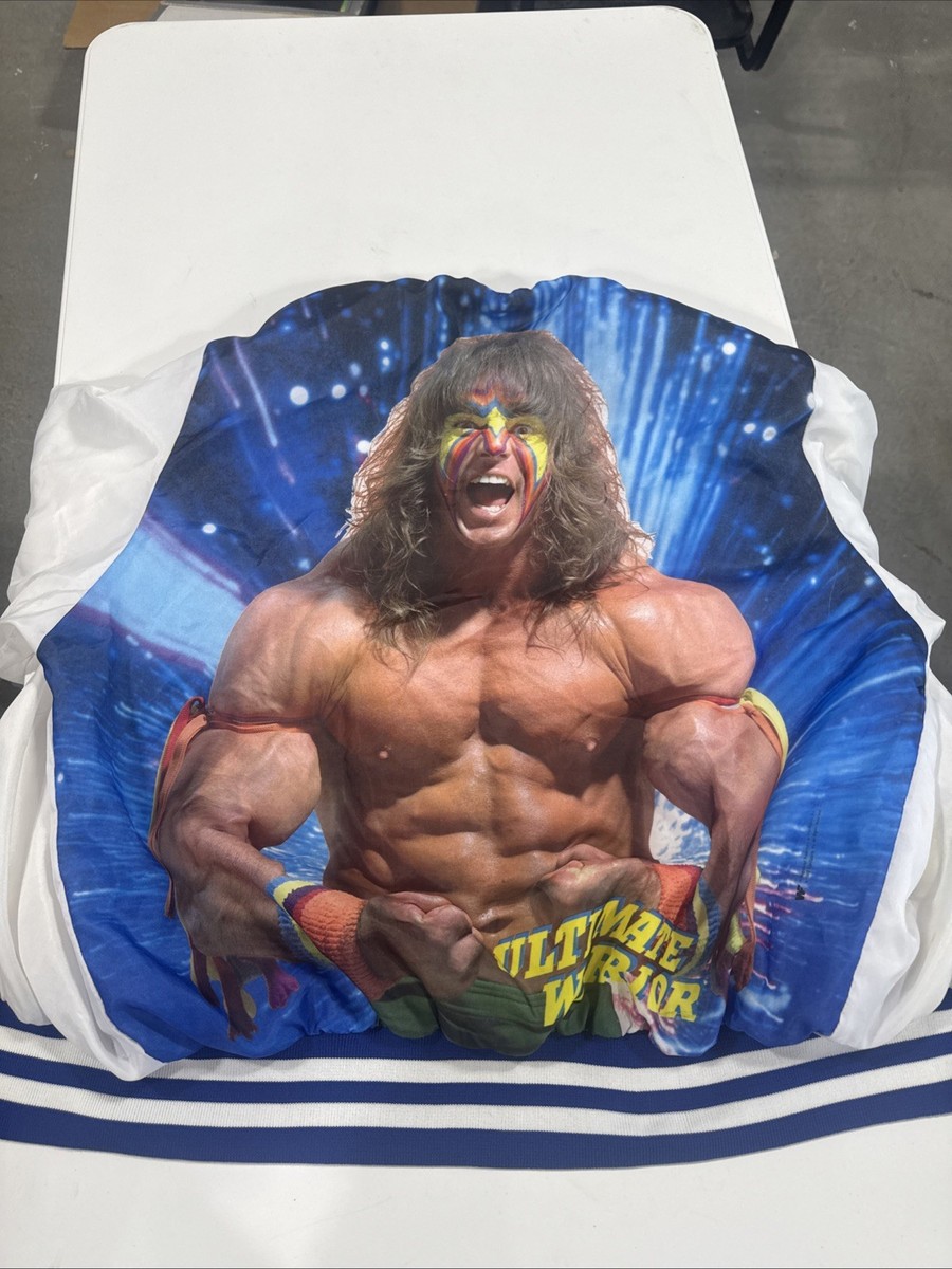 Vintage 1989 WWF Ultimate Warrior Snap Button Jacket Sz M fits
