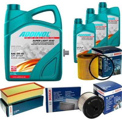 BOSCH Inspektionspaket 8L ADDINOL SUPER LIGHT 5W-40 für Lancia Phedra 179 2.0 D