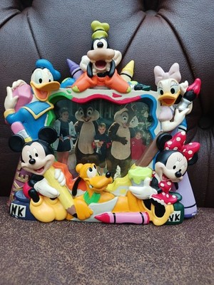 Vintage Disney Mickey Minnie Pluto Goofy Donald Daisy 3D Bilderrahmen 